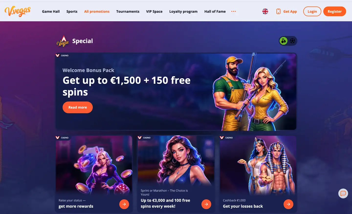 Bonusy i promocje w V.Vegas Casino